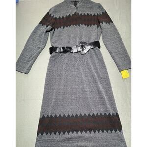 Vtg Chevron Dovani Dress Dovani of Dallas Dress Size 14 NWT Secretary NOS‎